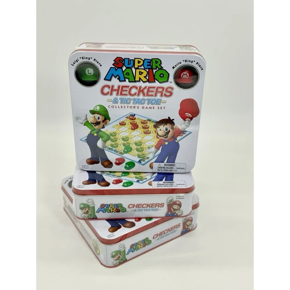Super Mario Checkers & Tic Tac Toe Combo in Tin 2018 Date Nintendo Fun Gift - Picture 2 of 7
